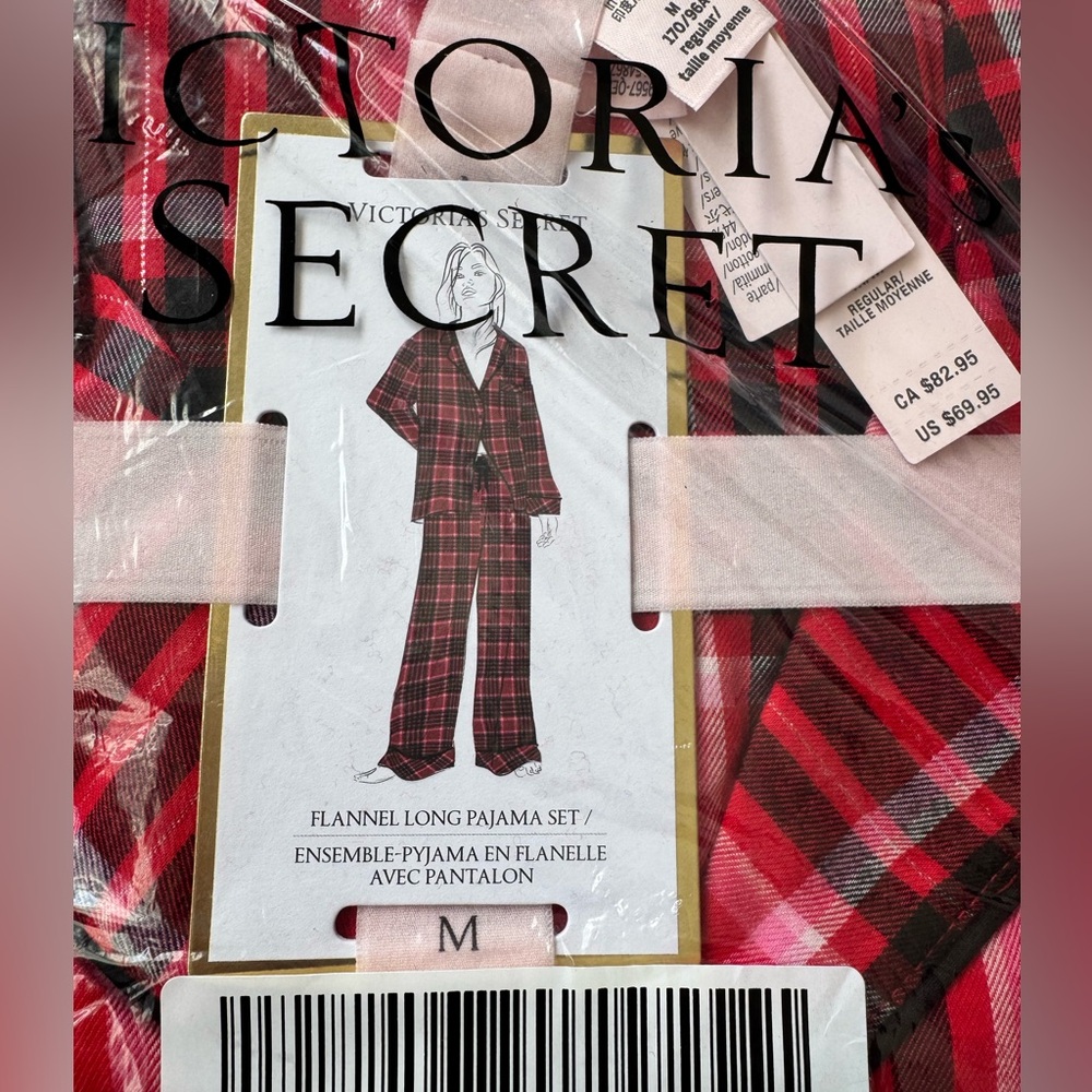 Victoria Secret Flannel Pajamas Set Size Medium